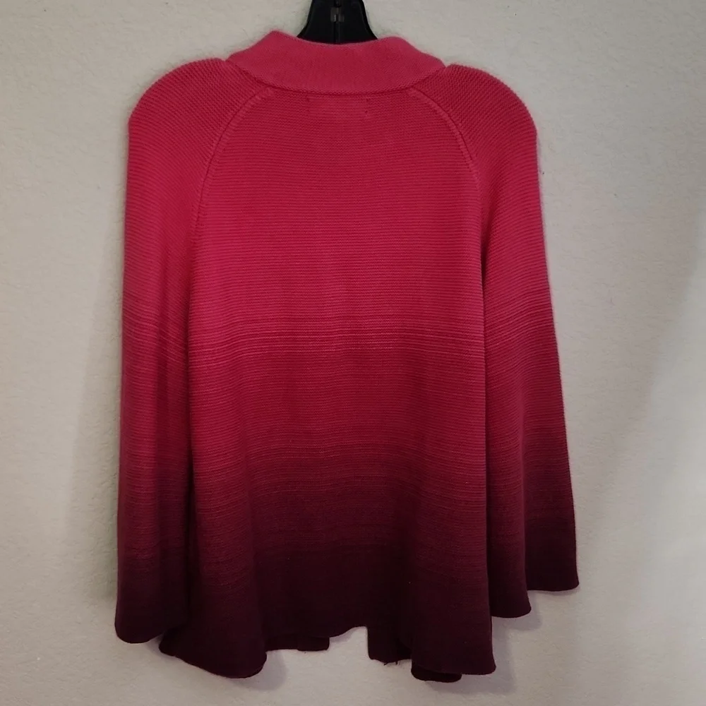 Jones New York Cardigan Womens Size XL Sweater Button Knit Cotton Gradiant Pink